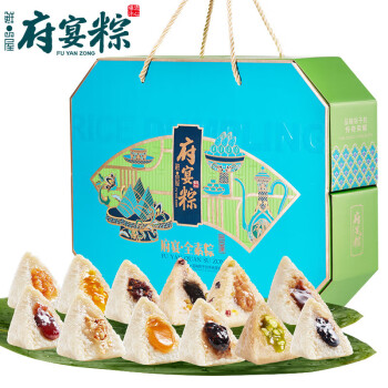 鲜品屋 多口味粽子12粽12口味香甜软糯 府宴•全素粽礼盒1.26kg