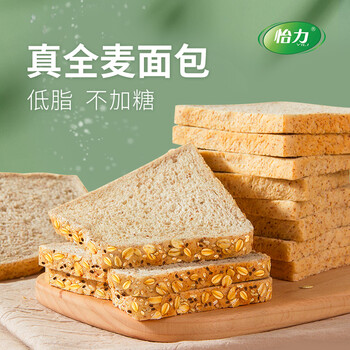 面包黑麦0无糖精孕妇早餐整箱粗粮吐司代餐饱腹食品低脂臻全麦1000克