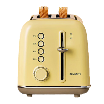 北鼎（Buydeem）速烤面包机 智能多士炉 36mm宽槽设计7档口感 易清洁 多士吐司华夫饼迷你烤机小鹅黄 D702 