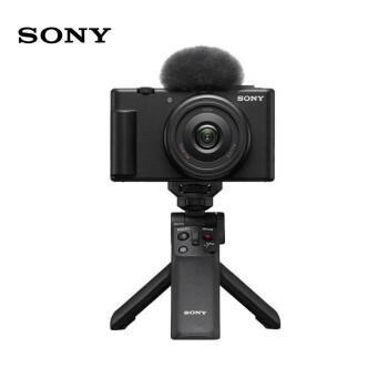 索尼（SONY）ZV-1F Vlog相机 广角大光圈 三级美肤 面部对焦 学生入门照相机 黑色 含手柄套装