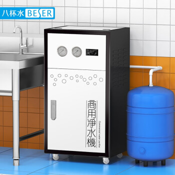 八杯水 中央净水系统六级过滤双泵双膜RO反渗透净水单位食堂厨房自动商用纯水机 B3-400-C款800G 适用100人