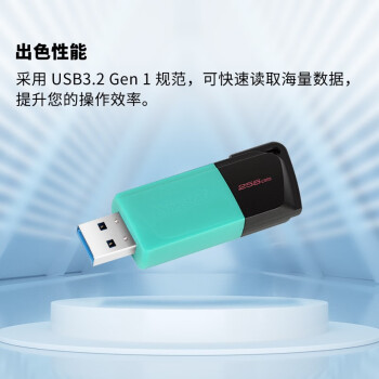 金士顿（Kingston）256GB USB3.2 Gen 1 U盘 DTXM 大容量U盘 滑盖设计 多彩时尚 学习办公投标电脑通用