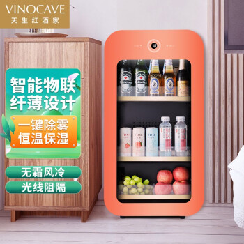 维诺卡夫 (Vinocave) 冷柜 压缩机风冷恒温冷柜 家用商用客厅葡萄酒饮料水果新潮流 超薄机身小型冷柜 JC-70A