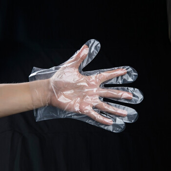 一次性手套检查透明医生加厚薄膜手套家用塑料pe手套厨房用卫生100支