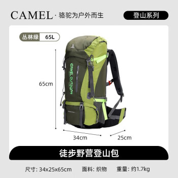 骆驼(CAMEL)户外专业登山包双肩包旅行背包徒步多功能大容量背包