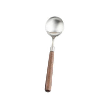军楚304不锈钢餐具刀叉勺胡桃木柄勺子刀叉套装 单个汤勺