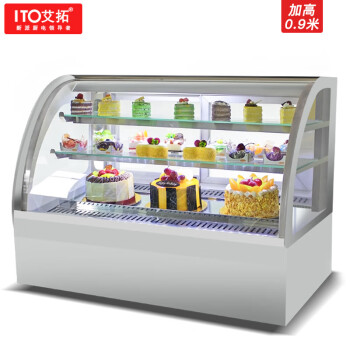 艾拓（ITO）商用蛋糕展示柜台式冷藏玻璃陈列柜水果寿司熟食保鲜柜DGG-TYH09G 0.9米加高 风冷后开门