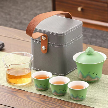 沏一杯茶 旅行茶具套装户外便捷包一壶3杯快客杯