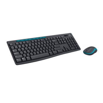 罗技（Logitech） 无线光电键鼠套装 办公无线鼠标无线键盘套装 全尺寸带无线2.4G接收器 MK275 蓝黑色