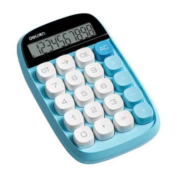 得力（deli） 7号电池持久续航圆点键盘10位数显计算器  高颜值蓝色学生用品