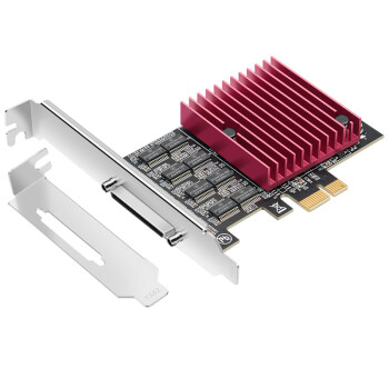 EB-LINK PCI-E转8口串口卡电脑COM口扩展卡1拖8路RS232工控机9针转接卡支持小机箱