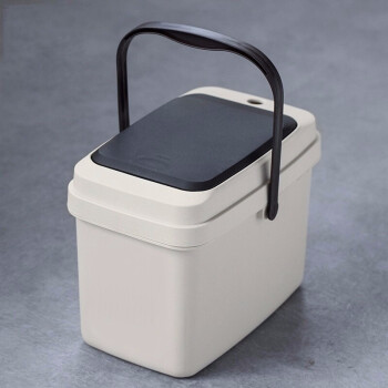 悟土 茶渣桶茶水桶塑料茶叶桶手提式带盖茶桶排水垃圾桶 7L