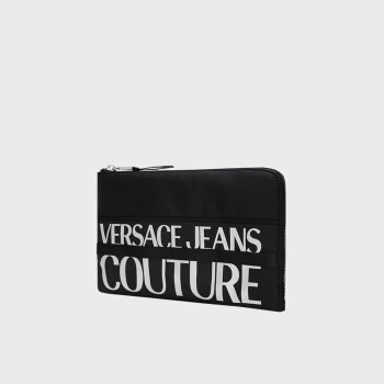 范思哲Versace Jeans Couture男士LOGO印花手拿包 黑色 礼物