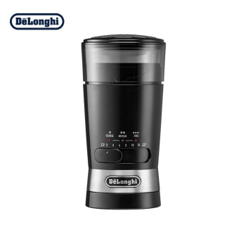 德龙（Delonghi）咖啡机 快速磨豆机 按压研磨可调节 独立容器 咖啡豆研磨器 咖啡机周边 黑色 KG210