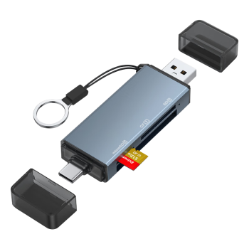 连拓 USB/Type-C读卡器 SD/TF/CF三合一电脑iPad手机OTG车载读卡器 支持相机无人机记录仪SD存储内存卡