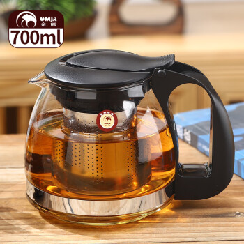 金熊 700ml无铅耐热玻璃茶壶功夫茶具304不锈钢过滤内胆泡茶壶JT105-1