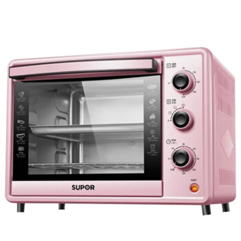 苏泊尔（SUPOR）电烤箱家用多功能 30L大容量 2小时定时 广域温控上下管独立加热 粉色台式烤箱 K30FK606