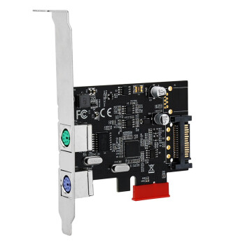 魔羯 MOGE MC2210 PCI-E转PS2键盘鼠标圆口扩展卡 PCIE to ps/2卡支持品牌机台式机圆口键盘鼠标接口