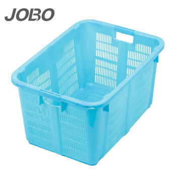 巨博（JOBO）商用厨房储物收纳筐蓝色 塑料水果蔬菜周转篮箩筐67x48x36cm