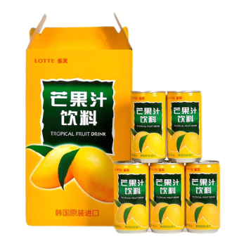 乐天芒果汁饮料便携盒装韩国原装进口180ml*15罐1号会员店