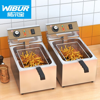威尔宝WIBUR 电炸炉油炸锅商用大容量立式炸鸡排机器油条机炸薯条电炸锅 W-G-EF-101A（10升单缸）