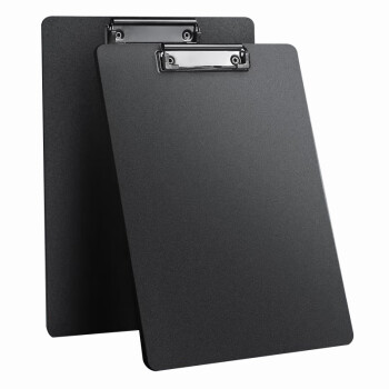 BESD 黑色A4文件夹板 加厚塑料硬板夹纸板写字板垫板 学生文具竖式资料试卷本夹子 会议书写记 5个装 