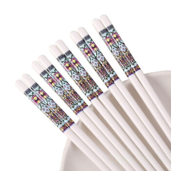 Homeglen 陶瓷筷子防滑易清洗个性轻奢 珐琅彩蓝10双