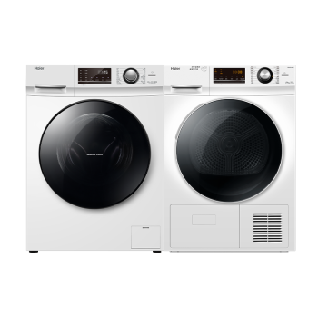 海尔（Haier）洗烘套装 1.08洗净比10Kg滚筒洗衣机全自动+热泵烘干机家用组合 香薰除菌 EG100B129W+EHG100129W