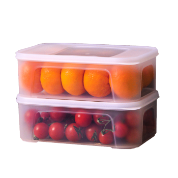 禧天龙冰箱保鲜盒食品级冰箱收纳盒塑料密封盒蔬菜水果冷冻盒 1.8L 2个