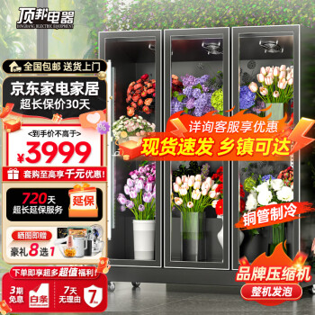 顶邦商用鲜花保鲜展示柜 风冷无霜鲜花冷藏柜 花店鲜花植物陈列柜 水果饮料蔬菜展示柜LSC-1080F 黑色