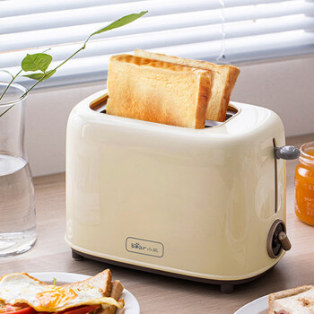 小熊（Bear） 面包机 多士炉 烤三明治面包片2片家用多功能轻食机 6档烘烤带防尘盖 DSL-C02K8 PJ