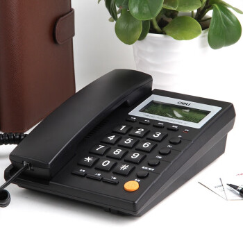 得力（deli）电话机座机 固定电话 办公家用 免提通话 可接分机 785黑