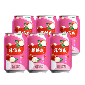 杨协成 荔枝水饮料 300ml*6罐 马来西亚原装进口 新加坡品牌 荔枝味饮料 清甜可口