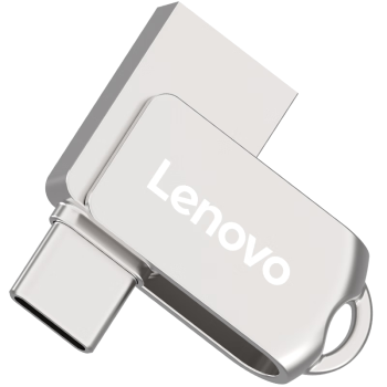 联想（Lenovo）128G 手机U盘 Type-C USB3.2 双接口旋转优盘 金属耐用 商务办公必备 SS360系列银色