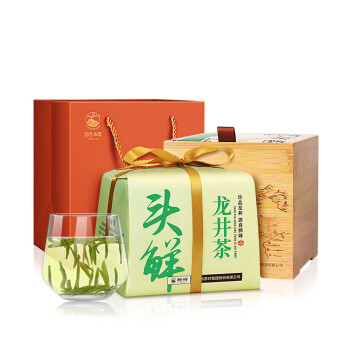 狮峰龙井茶江南赋优品头鲜竹盒250g 采明前龙井传统工艺春茶纸包竹盒