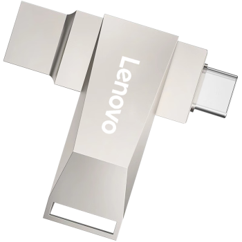 联想（Lenovo）64G 手机U盘 Type-C USB3.2 双接口旋转优盘 金属耐用 商务办公必备 SS370系列银色
