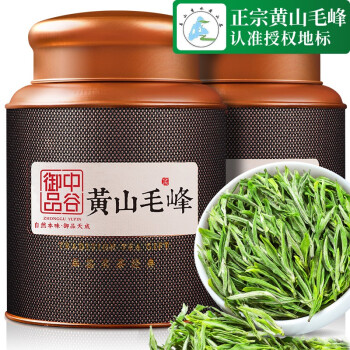 中谷御品茶叶绿茶黄山毛峰新茶特级明前嫩芽浓香型耐泡茶叶礼盒100g*2/箱