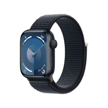 Apple Watch Series 9 GPS款41毫米午夜色铝金属表壳午夜色回环式运动表带智能手表MR8Y3CH/A 新【企业专享】