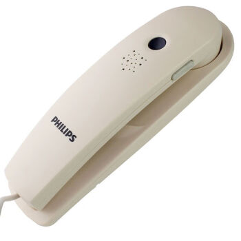飞利浦(PHILIPS）电话机 固定电话 办公家用 桌壁两用 免电池 一键拨号TD2801白色 一年质保