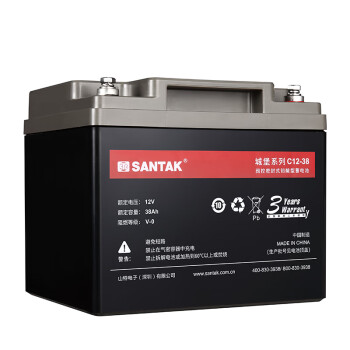 山特（SANTAK）UPS不间断电源城堡铅酸蓄电池C12-38 12V38AH阀控密封免维护
