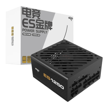 爱国者（aigo）电竞ES1250W ATX3.0金牌全模组 黑色 台式机电脑主机电源（80PLUS金牌/原生PCIE5.0/大单路/4090）