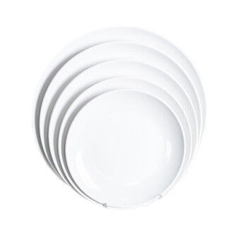参喜 密胺盘子白色鱼盘自助餐碟子托盘火锅餐盘备菜盘 10英寸