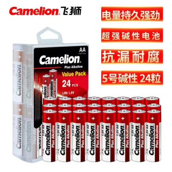 飞狮（Camelion）碱性电池 干电池 LR6/AA/5号 电池 24节 鼠标/体脂秤/玩具/相机/指纹锁/话筒/血氧仪/耳温枪