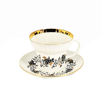 俄皇（Lomonosov）俄式骨瓷系列-瓷白花环 一杯一碟155ml咖啡红茶具高颜值下午茶