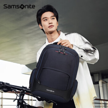新秀丽（Samsonite）双肩包电脑包15.6英寸男商务通勤都市简约背包大容量旅行包  蓝色