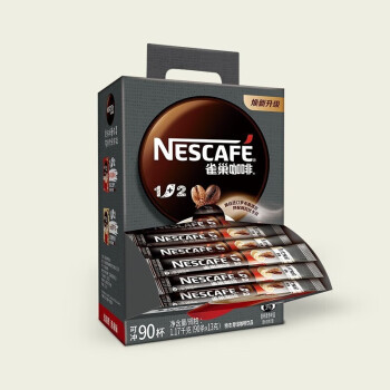 雀巢咖啡Nestle1+2特浓咖啡味三合一速溶咖啡粉条装90条特浓90条