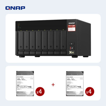 威联通（QNAP）TS-873A 8G内存 八盘位nas网络存储服务器私有云存储磁盘阵列（硬盘128T）