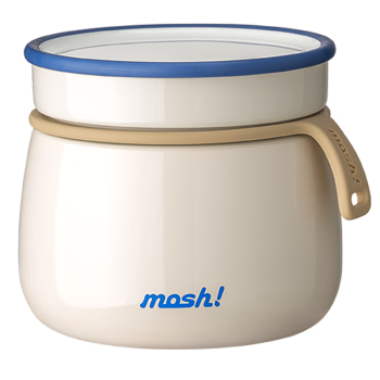 mosh!焖烧杯闷罐杯不锈钢大容量闷粥保温饭盒焖烧壶罐 白色480ml 