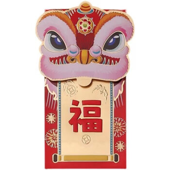 2022虎年中国风舞狮造型红包醒狮立体过年红包袋网红压岁钱利是封单个