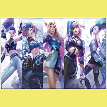 60新品lol游戏海报纸墙贴画 kda女团seraphine男生宿舍网咖 16.